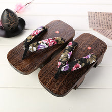 Load image into Gallery viewer, Unisex Woman Paulownia Wooden Japanese Traditional Geta Clogs Man Naruto Ninja Cosplay Shoes Flip Flops Outdoor Sandals