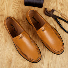 Load image into Gallery viewer, Classic Men Leather Shoes Genuine Leather Non-slip Mens Shoes Casual Breathable Casual Leather Shoes Men Soft Loafers Rubber
